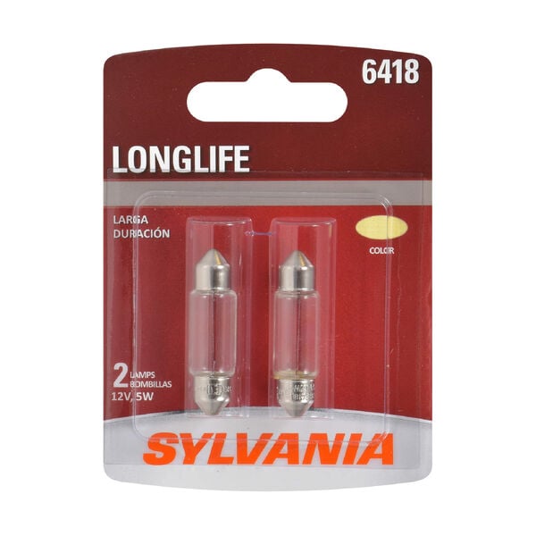 SYLVANIA 6418 Long Life Mini Bulb, 2 Pack, , hi-res